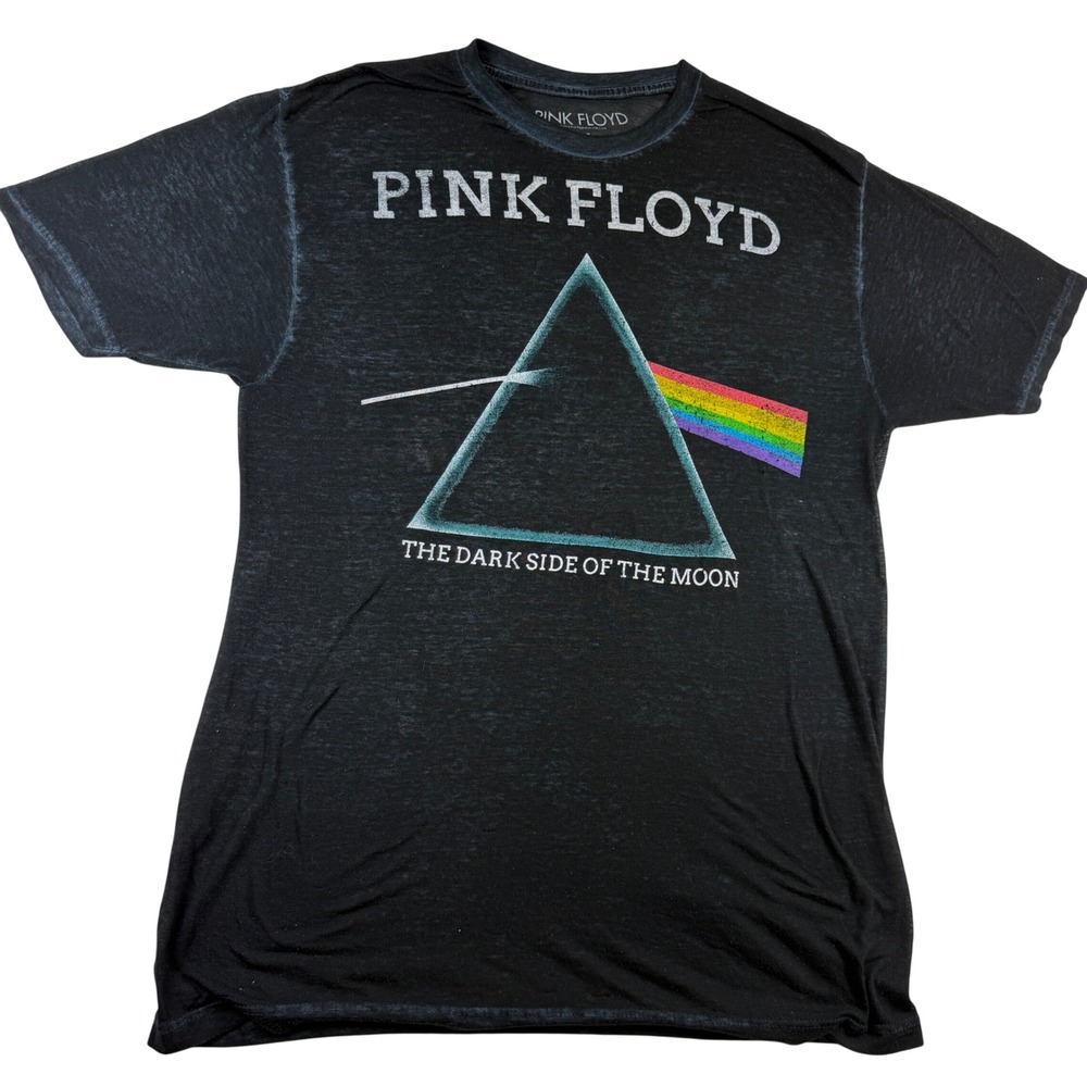 Pink Floyd Dark Side of the Moon Graphic T-Shirt Mens Size M Black Rock Band Tee